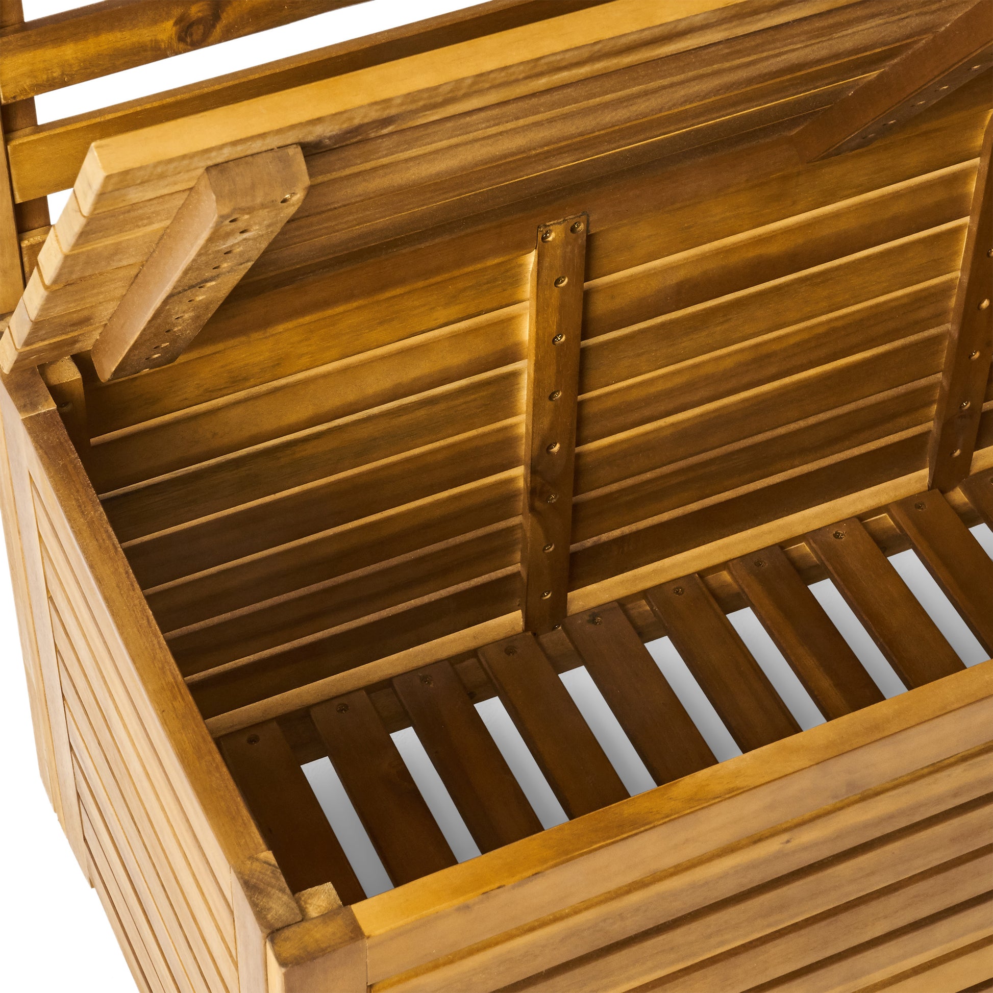 Sylmar Storage Bench With Rack Teak Acacia Wood