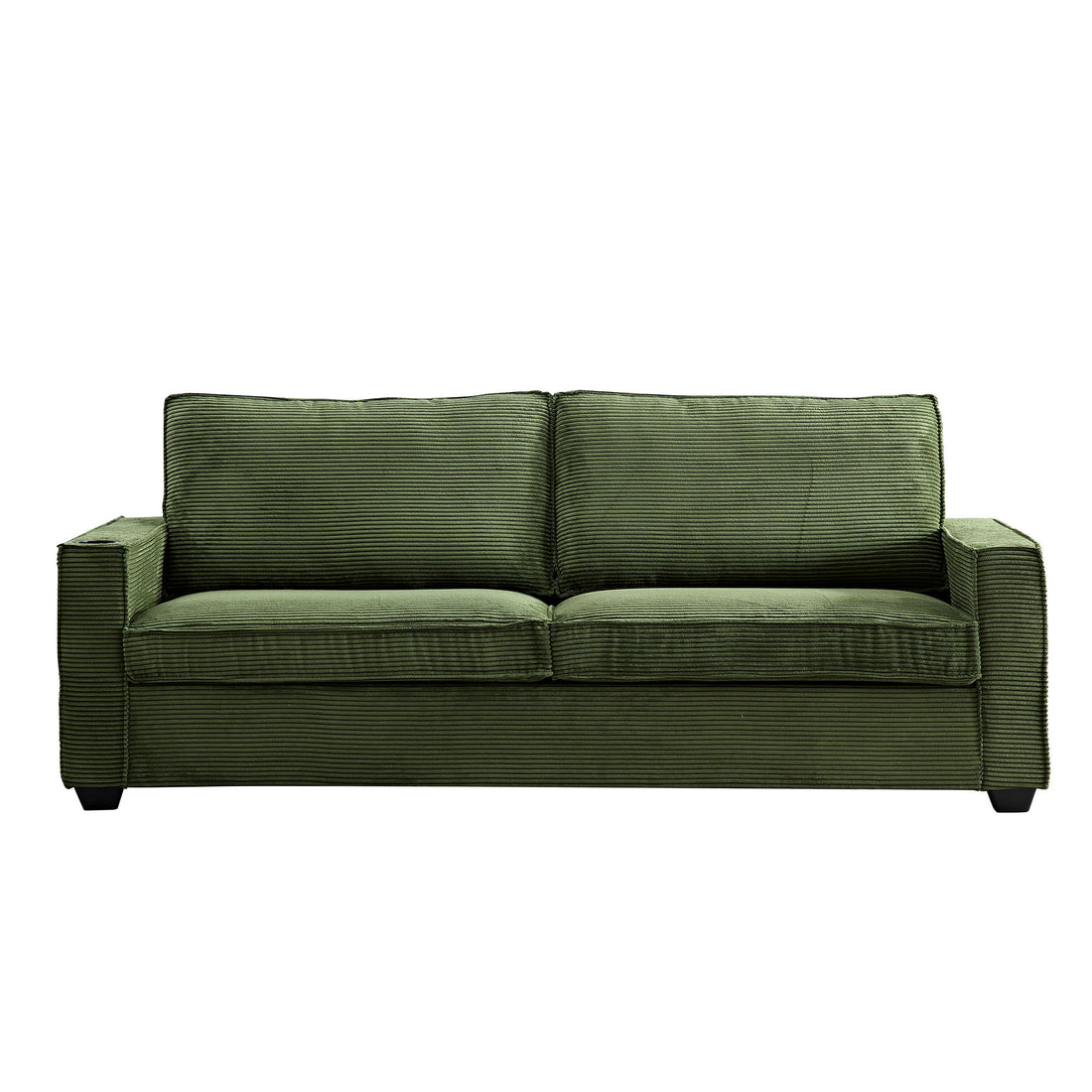 Corduroy Sofa, 87.4 Inch Modern Design Sofa With Cup Holder And Storage Bags, Deep Seat Sofa Couch,Comfy Couch For Living Room,Apartment,Green Green Corduroy 3 Seat