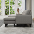 U Shaped Sofa Coch 4 Seat Sofa With Chaise Polyester Fabric For Living Room Apartment Office Light Grey Light Gray Primary Living Space Soft Eucalyptus Foam Linen 4 Seat