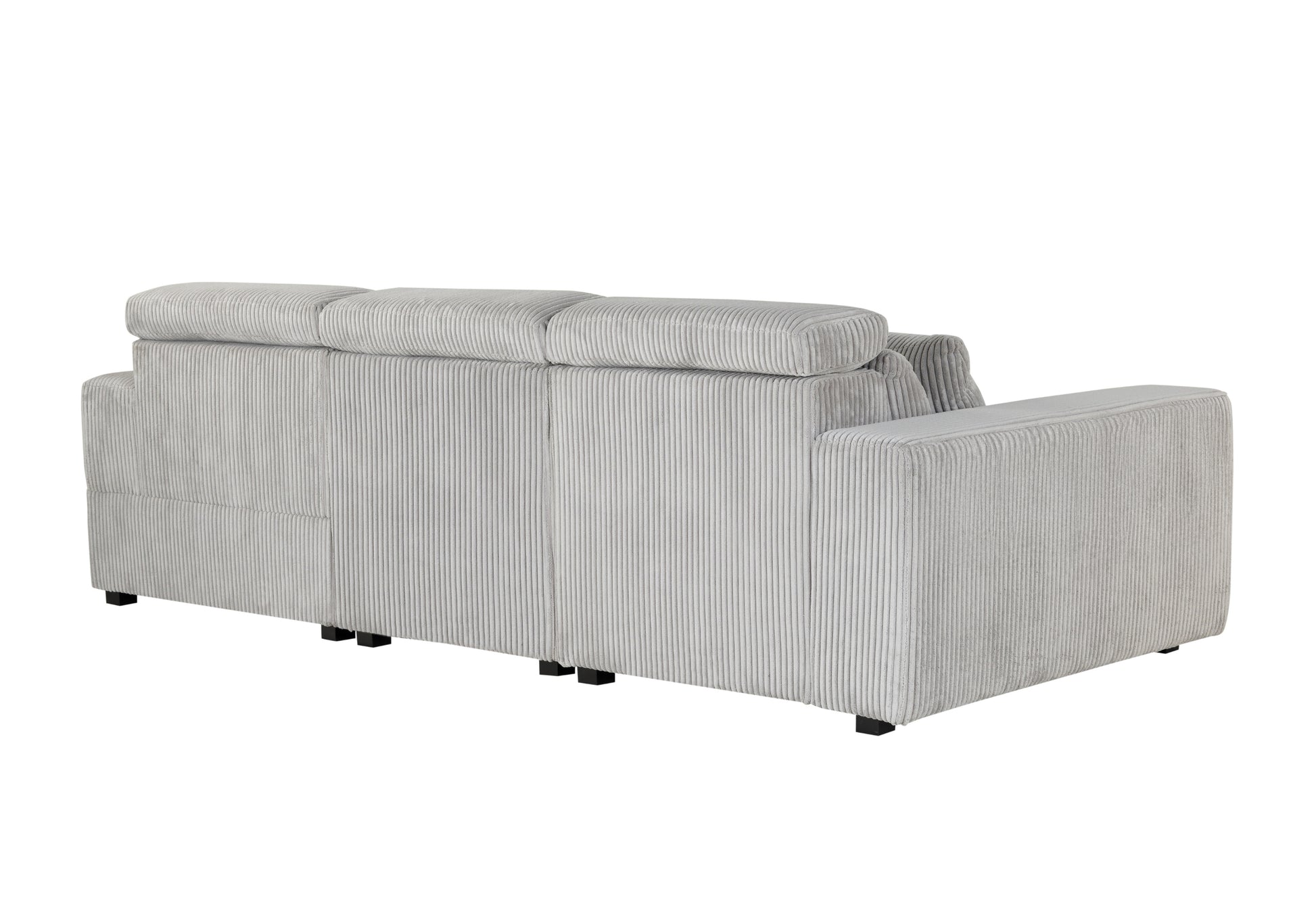 Seltos Grey Power Sectional Gray Fabric 5 Seat