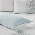 6 Piece Embroidered Quilt Set With Throw Pillows Blue King Cal King King White Blue Cotton