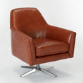 Paulina Caramel Leather Gel Swivel Armchair Caramel Foam Faux Leather