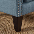 Accent Chair Blue Fabric