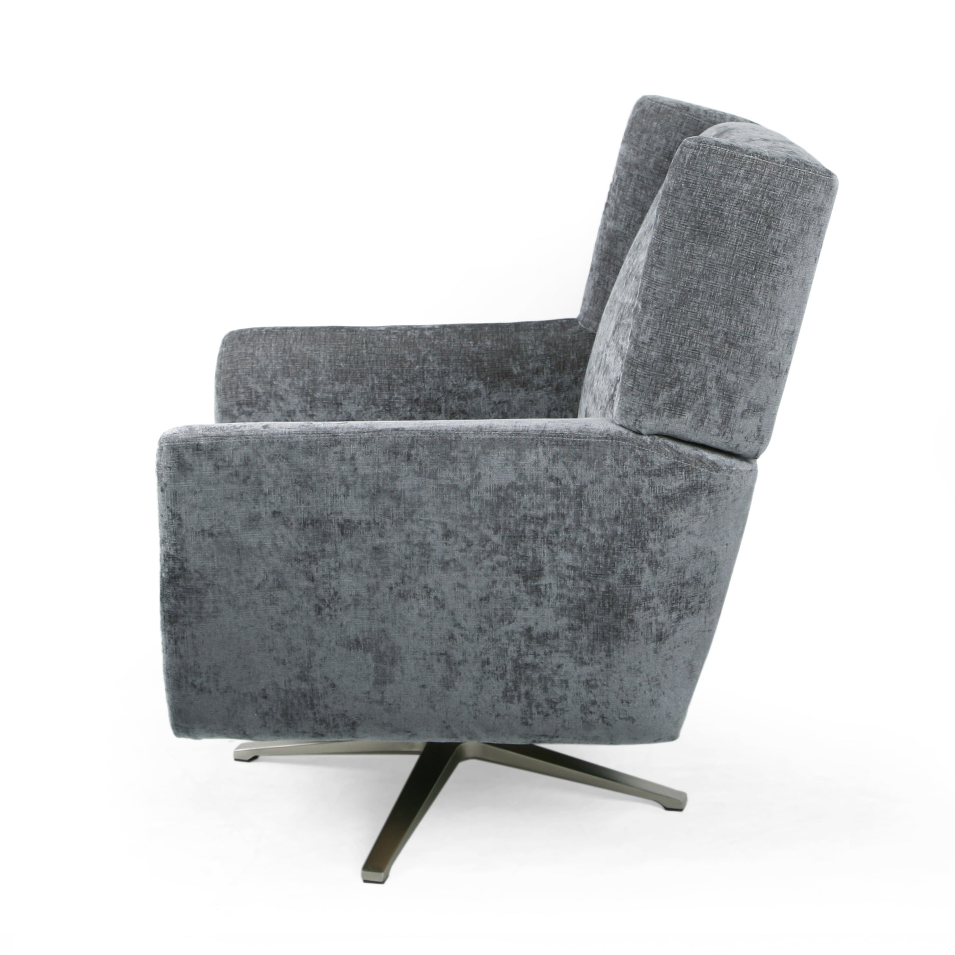 Swivel Chair Grey Fabric