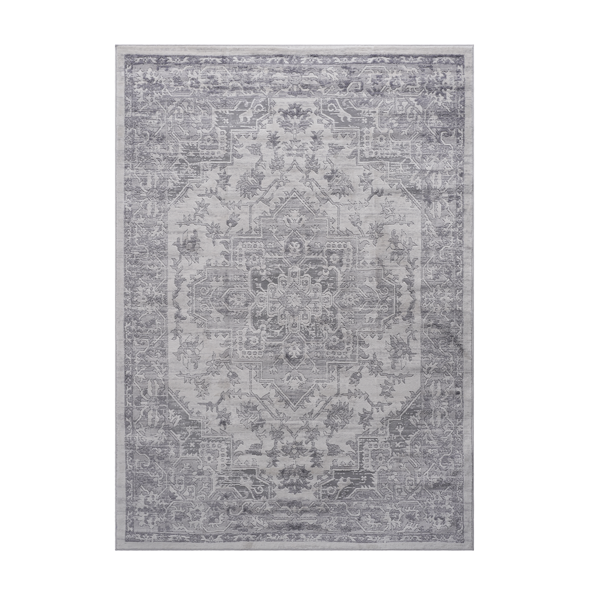 Naar Marfi Collection 2X3 Silver Oriental Non Shedding Living Room Bedroom Dining Home Office Stylish And Stain Resistant Area Rug Silver Polyester