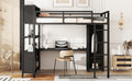 Metal Loft Bed With Wardrobe And L Shaped Desk, Full Size Loft Bed With Storage Cubes And Shelves, Heavy Duty Loft Bed For Kids Teens Adults, Black Pre Sale Date: August 10Th Full Black Metal