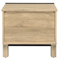 Oak And Black 2 Drawer Nightstand Black Brown 2 Drawers Bedroom Rectangle Industrial Oak Wood Metal
