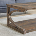 Unique Coffee Table, Solid Wood 23.8 Inch Modern Coffee Table Modern Center Table With Storage, Solid Wood Special Shape Coffee Table, Living Room, Kitchen, Apartment Dining Table Brown Solid Wood Mdf