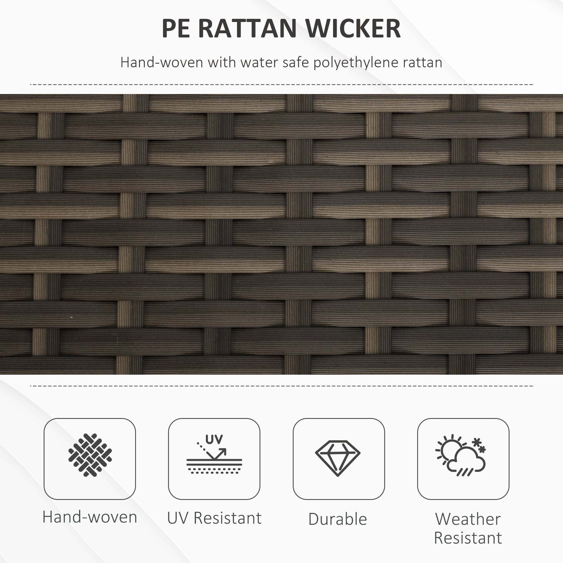 Outsunny 27 Gallon Patio Wicker Storage Bench, Outdoor Pe Rattan Patio Furniture, 2 In 1 Large Capacity Rectangle Garden Storage Box With Handles And Cushion, Cream White Brown White Steel