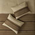 7 Pc Pieced Faux Suede Comforter Set Natural Full Full Natural Polyester
