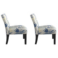 Verma Blue Floral Accent Chair Blue Foam Engineered Wood