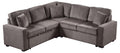 Modular Sofa, Sectional Couch L Shaped Sofa Couch With Pullout Sleeper, 5 Seat Chenille Corner Sofa For Living Room, 3 Pillows Included, Light Brown Light Brown Chenille Foam Plywood 5 Seat