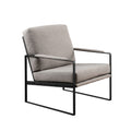 Contemporary Square Metal Frame Accent Chair Mushroom Black Mushroom Steel