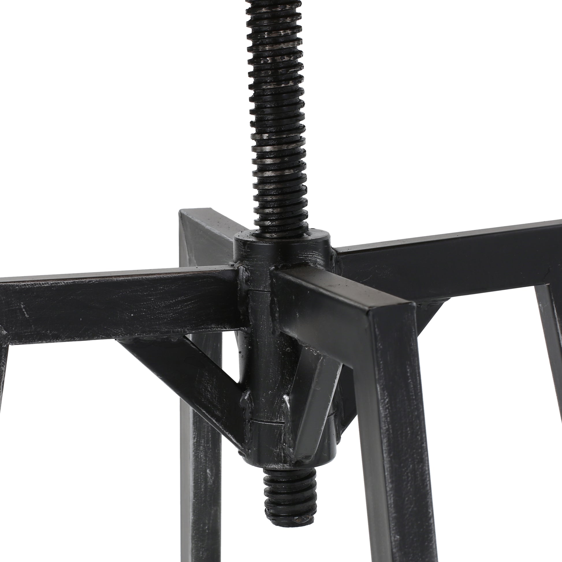 Metal Chair With Wooden Seat Antique Black Metal & Wood