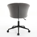 Home Office Chair, Velvet Fabric Swivel Flower Shape Computer Desk Chair For Home Office Or Bedroom Grey Black Foam Polyester Blend