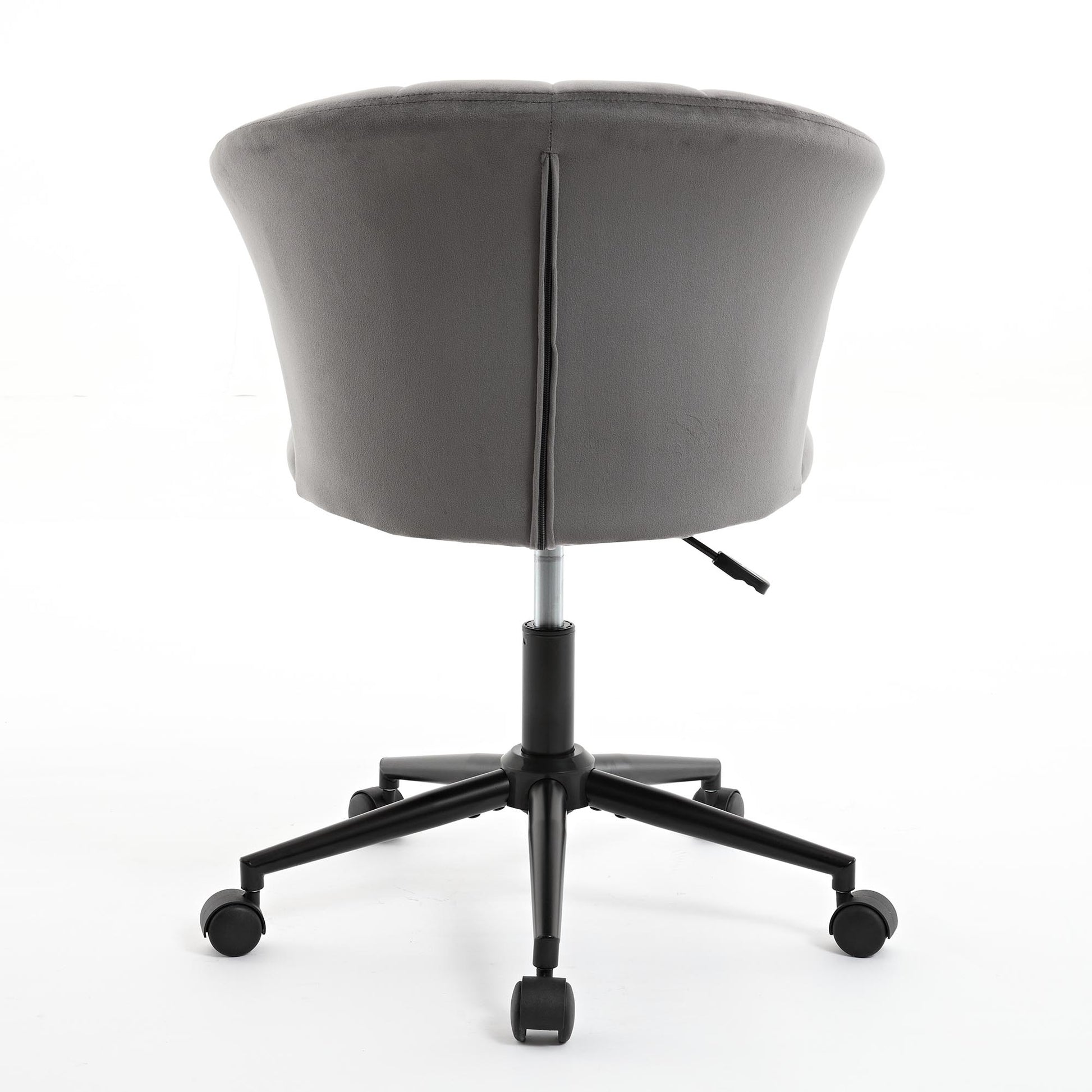Home Office Chair, Velvet Fabric Swivel Flower Shape Computer Desk Chair For Home Office Or Bedroom Grey Black Foam Polyester Blend