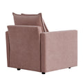 Chenille Fabric Comfy Deep Single Seat Sofa Upholstered Reading Armchair Living Room Pink Wood Foam Chenille 1 Seat