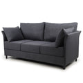 Modern Detachable Sofa 3 Seater Sofa Couches With Metal Frame For Living Room Apartment Bedroom,Linen,Dark Gray Dark Gray Linen 3 Seat