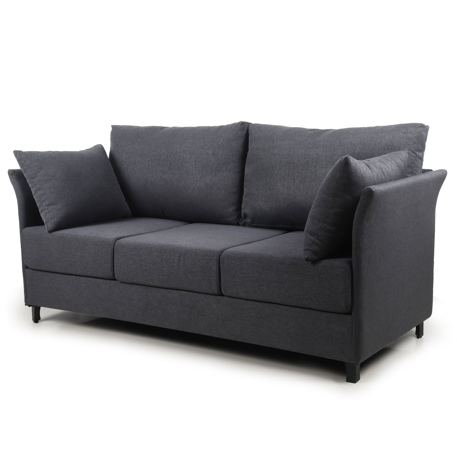 Modern Detachable Sofa 3 Seater Sofa Couches With Metal Frame For Living Room Apartment Bedroom,Linen,Dark Gray Dark Gray Linen 3 Seat