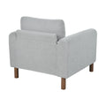 Oversized Accent Chair, Upholstered Living Room Chairs Single Sofa Chair With Walnut Legs, Curved Handrail, Grey Grey Teddy