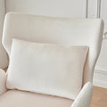 Wing Back Velvet Accent Chair, Modern Living Room Armchair Comfy Upholstered Single Sofa Chair For Bedroom Dorms Reading Reception Room With Metal Legs & Pillow, Beige Beige Velvet