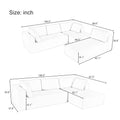 Modern Large Modular Sectional Sofa For Living Room, Bedroom, Salon, 3 Piece Free Combination Beige Polyester 3 Seat