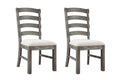 Rusti Brown Upholstered Dining Chairs, Set Of 2 Brown Solid Wood