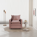 Chenille Fabric Comfy Deep Single Seat Sofa Upholstered Reading Armchair Living Room Pink Wood Foam Chenille 1 Seat