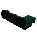 Corduroy Sectional Sofa, L Shaped Couch With Storage Footstool And 3 Pillow, Sectional Couch For Living Room Apartment, Green Green Corduroy 3 Seat