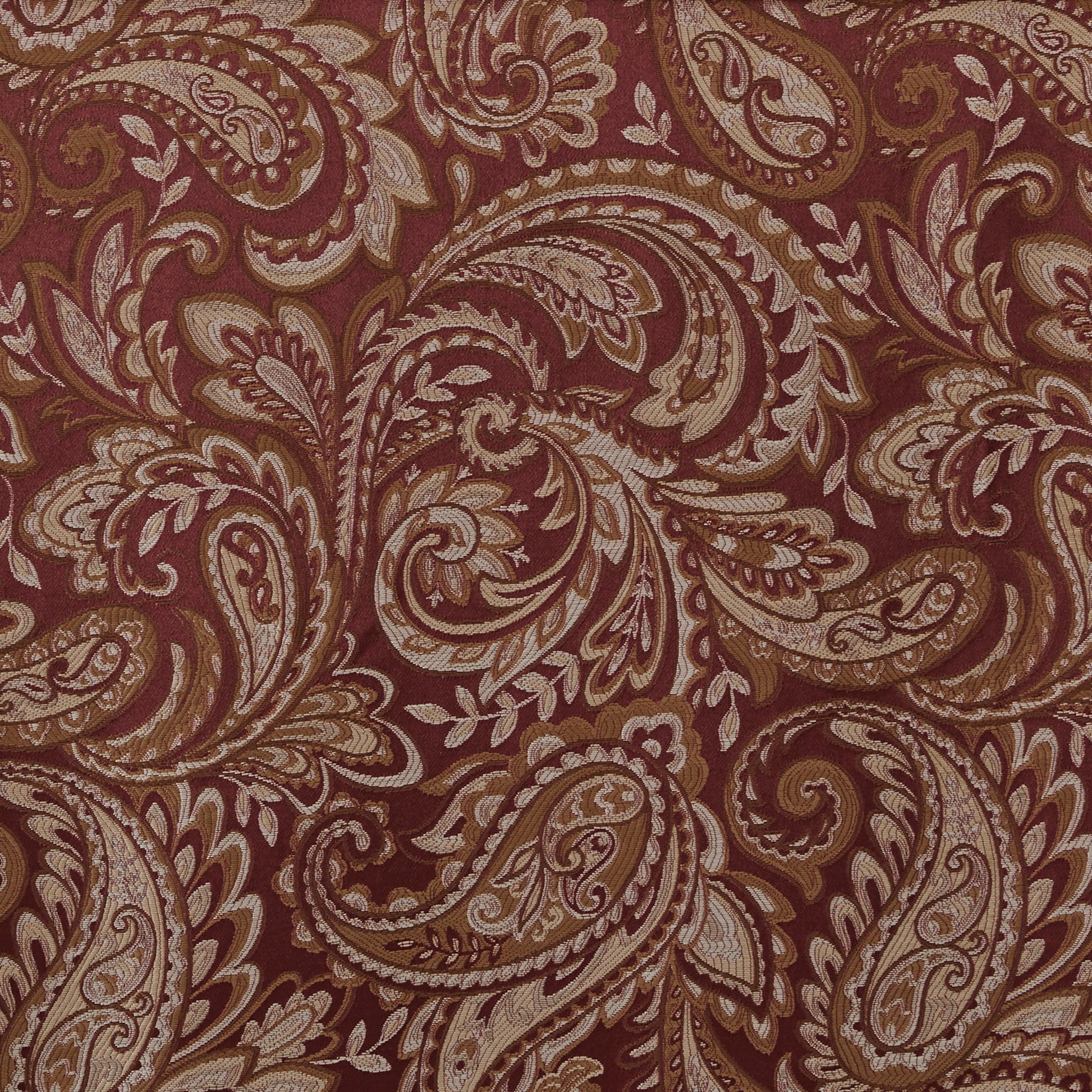Jacquard Window Rod Pocket Valance With Beads Burdy 50X18" Burgundy Polyester