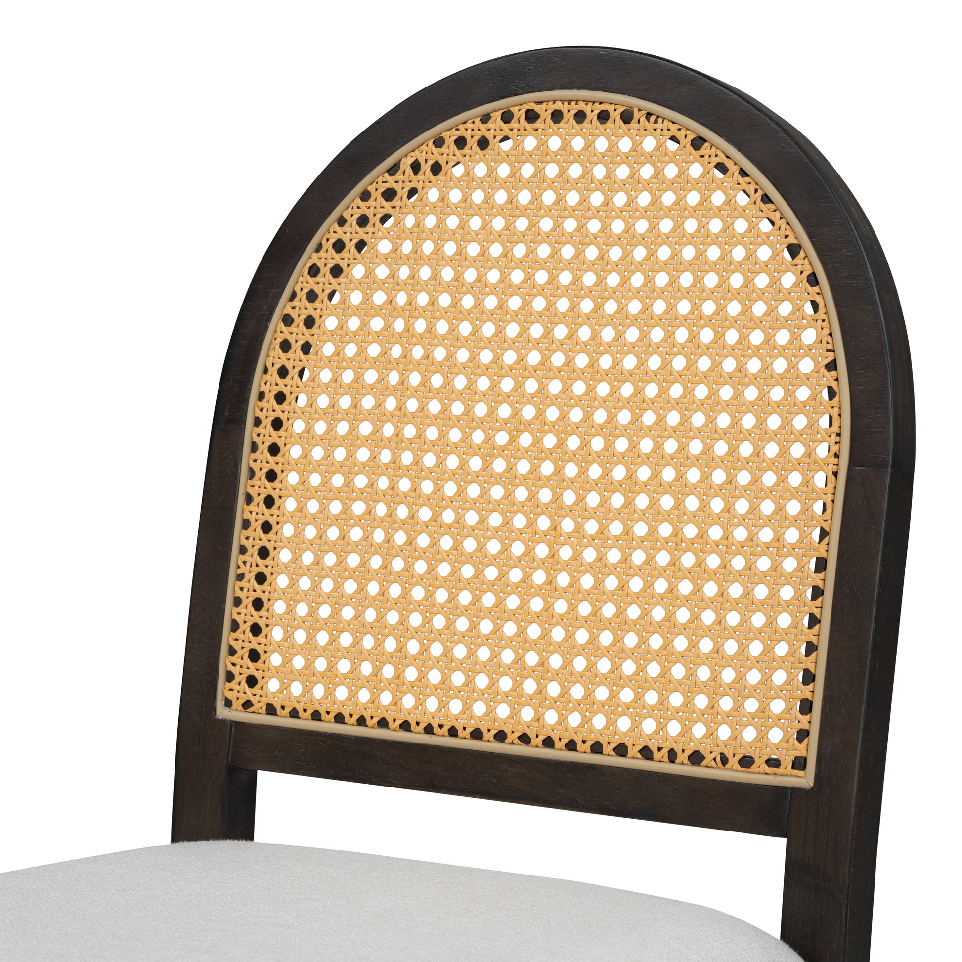 5 Piece Retro Functional Dining Set With 1 Extendable Dining Table And 4 Upholstered Chairs With Rattan Backrests For Dining Room And Kitchen Espresso Espresso Solid Wood Mdf