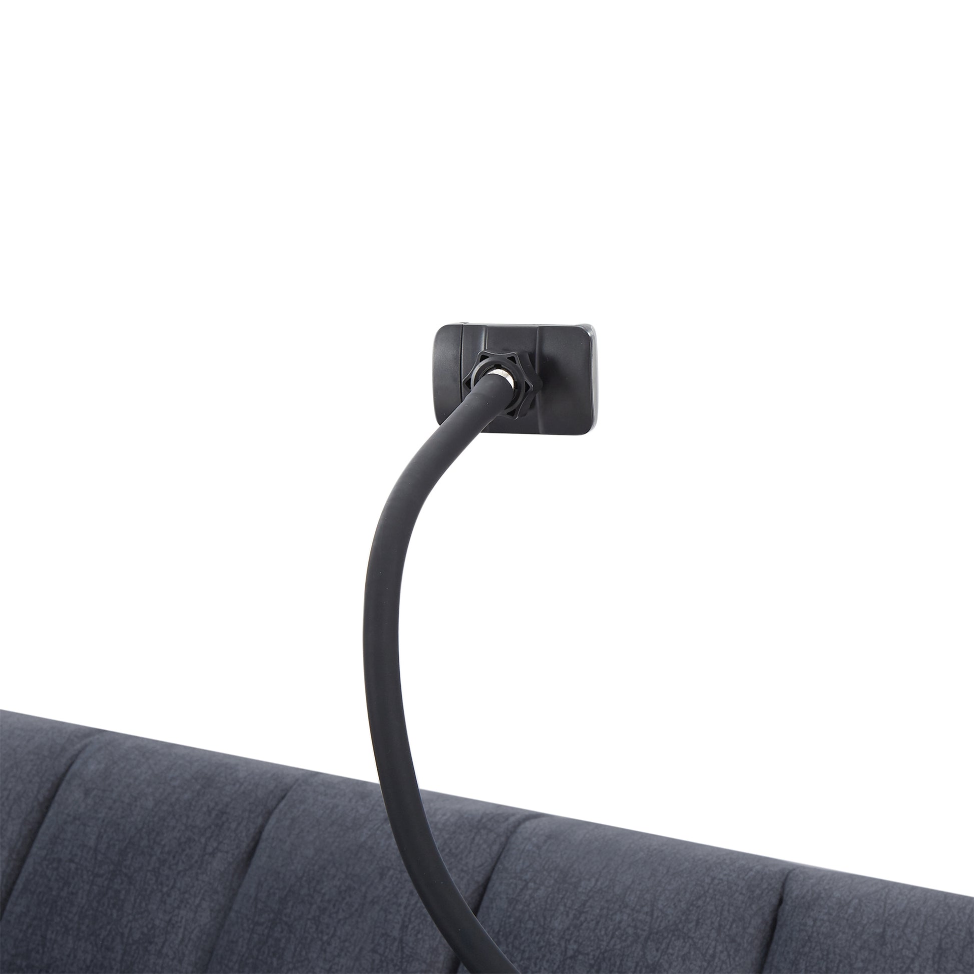 55.9" Convertible Sofa Bed Loveseat Sofa With Three Usb Ports, Two Side Pockets, Two Cup Holders And 360 Swivel Phone Holder For Living Room, Blue Grey Blue Gray Foam Polyester