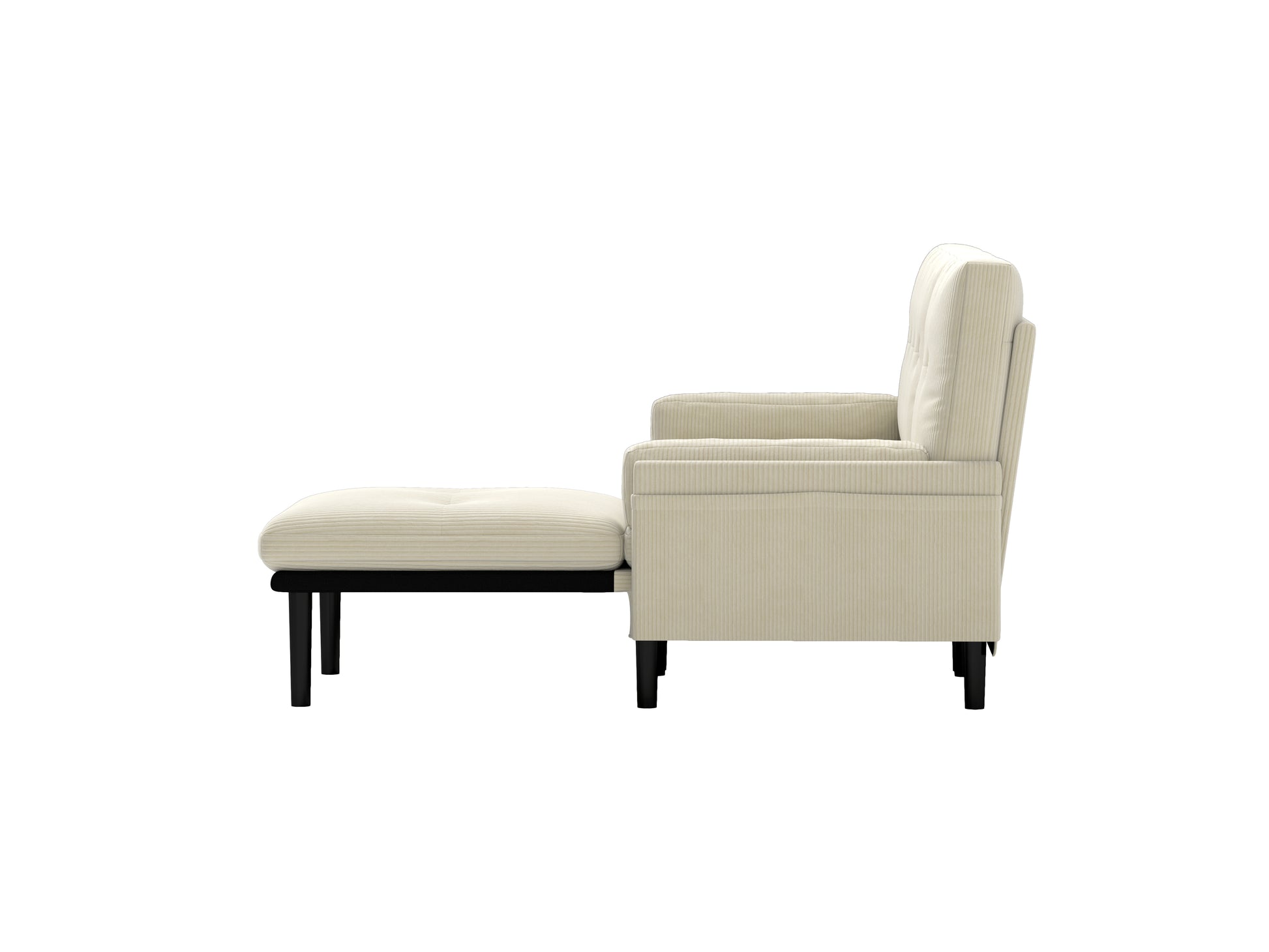 Ivory Corduroy Sectional Sofa: Convertible 3 Seater Sofa, L Shaped Sofa, And Bed Ivory Velvet Metal Primary Living Space Medium Soft Loose Back Pillow Top Arms Foam Fabric Metal 3 Seat