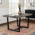 Rustic Metal And Solid Distressed Dining Table Grey Gray Pine