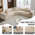 Arrived Oversized Combination Sofa,Curved Sofa,Upholstered 4 Seater Couch For Living Room, Modern Modular 3 Piece Free Combination, Semicircular Modular Sofaboucle, Khaki Khaki Polyester Primary Living Space Soft Tight Back Modern Square Arms Foam