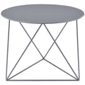 Grey Geometric Metal Base Accent Table Grey Primary Living Space Contemporary Round Metal