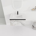 30'' Floating Wall Mounted Bathroom Vanity With Ceramics Sink & Soft Close Cabinet Door, Kd Package Black Bathroom Modern Plywood