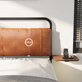 King Size Metal Bed Frame With Upholstered Headboard, With Wireless Charging And Usb A & Usb C, Touch Led Light,Oval Shaped Platform Bed With Under Bed Storage, No Box Spring Needed, Vintage Brown Box Spring Not Required King Antique Brown Metal Bedroom