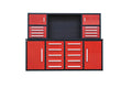 7' Garage Storage Cabinet With Workbench 18 Drawers & 4 Cabinets & Pegboard Red Steel