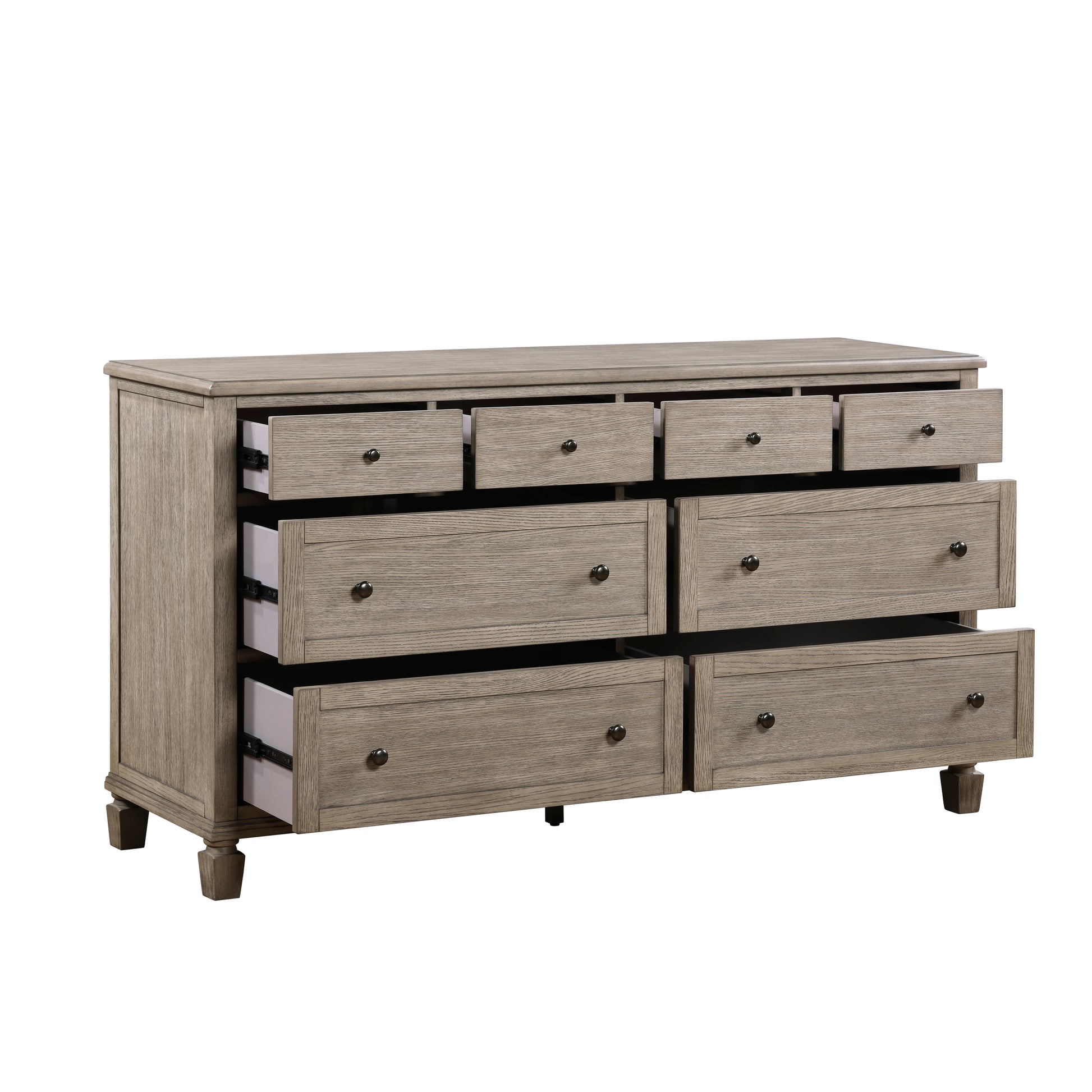 Gray Oak Finish Classic Transitional Bedroom Furniture 1Pc Dresser Of 8 Drawers Wooden Furniture Oak Bedroom Wood