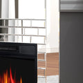 44'' W Electric Fireplace With Silver Mirrored Mantel Silver 400 Primary Living Space Modern Yes Freestanding Metal Synthetic Wood Mirror Electric