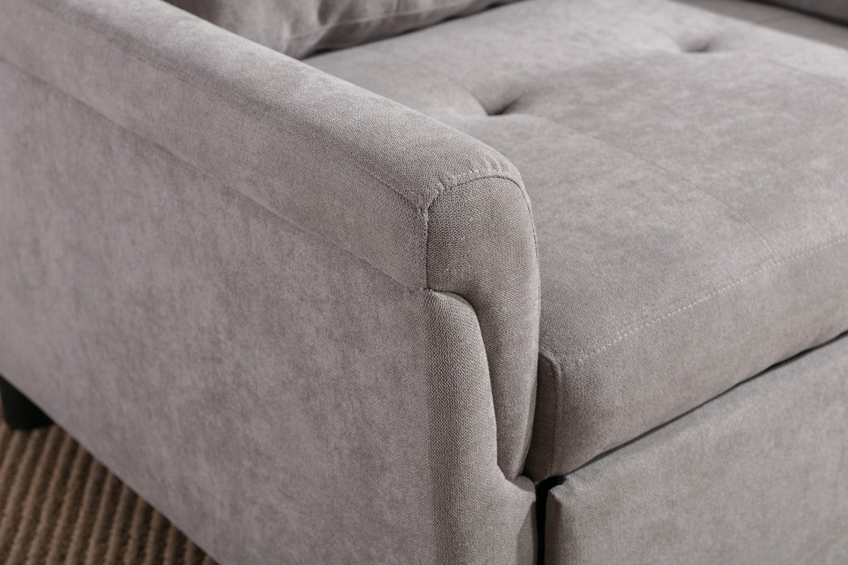 Hannah 35" Gray Woven Convertible Armchair Gray Fabric