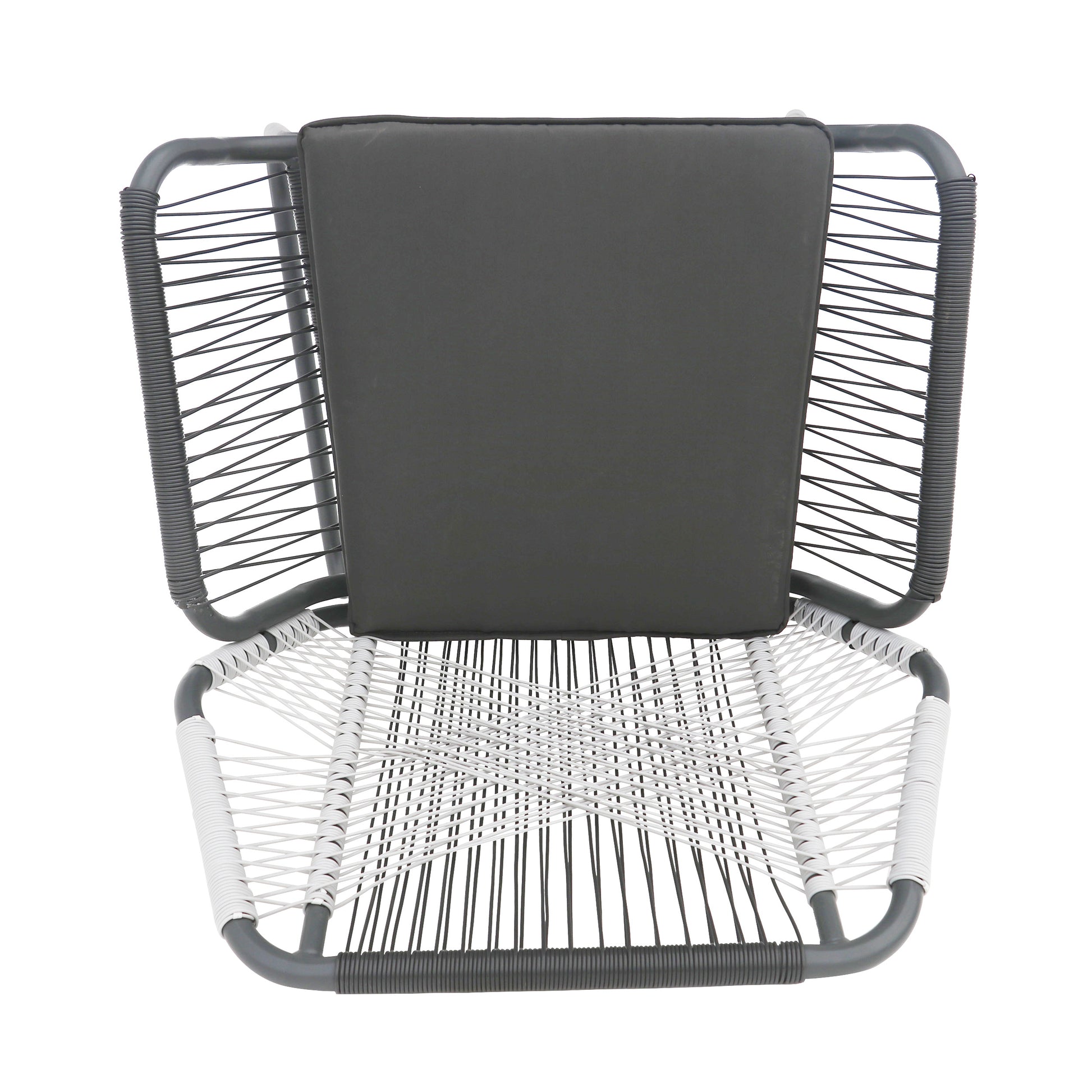 Milan Club Chair Gray Pe Rattan Iron Waterproof Fabric