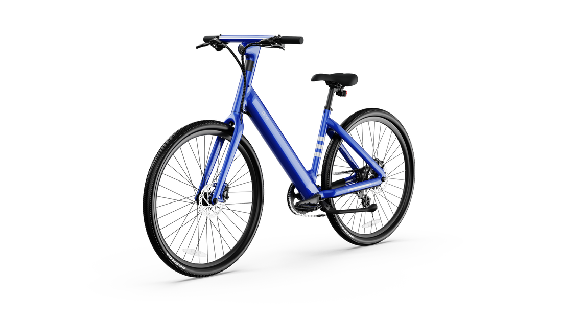 Minimalist Fitness Step Through E Bike W Up To 62 Miles Max Operating Range And 20 Mph Max Speed Bolt Blue Blue Aluminum
