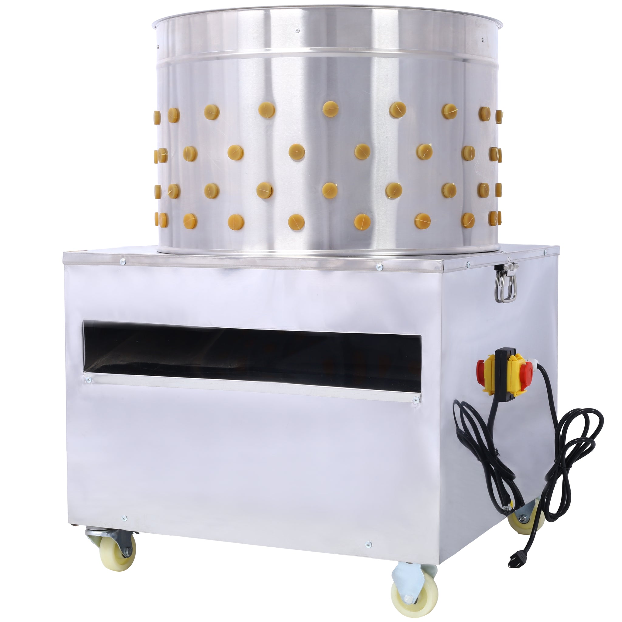 Chicken Poultry Plucker 2200W 240R Min Turkey Chicken Poultry Plucking Machine 23.5Inch Barrel Diameter Stainless Steel Feather Plucking Machine Silver Stainless Steel
