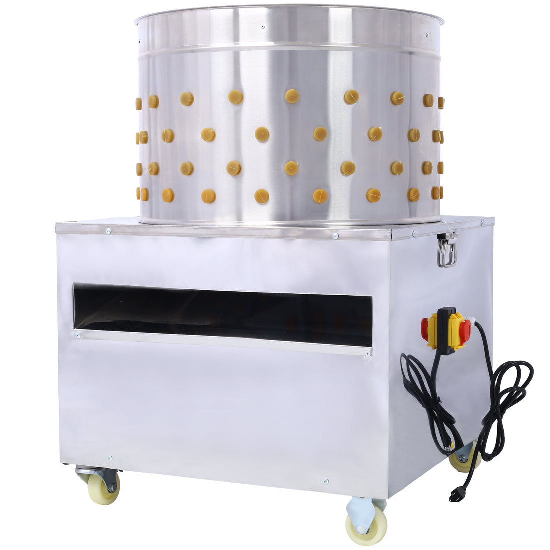 Chicken Poultry Plucker 2200W 240R Min Turkey Chicken Poultry Plucking Machine 23.5Inch Barrel Diameter Stainless Steel Feather Plucking Machine Silver Stainless Steel