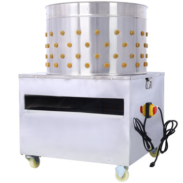 Chicken Poultry Plucker 2200W 240R Min Turkey Chicken Poultry Plucking Machine 23.5Inch Barrel Diameter Stainless Steel Feather Plucking Machine Silver Stainless Steel