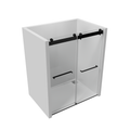 68 72 In. W X 76 In. H Double Sliding Frameless Soft Close Shower Door With Premium 3 8 Inch 10Mm Thick Tampered Glass And Easy Cleaning Coating, Stainless Steel In Matte Black 22D02 72Mb Matte