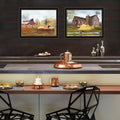 2 Piece Vignette Autumn Blessings Farm Life Black Framed Wall Art For Living Room, Bedroom Wall Art Print For Home Decor By Billy Jacobs Multicolor Wood Paper