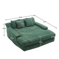 Coolmore Chenille 2 Seater Lazy Sofa With 5 Back Pillows,Comfy Sofa Deep Seat Couch For Living Room,Club Emerald Emerald Chenille 2 Seat
